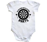 Hippowarehouse I'd rather be playing darts baby vest bodysuit (short sleeve) boys girls