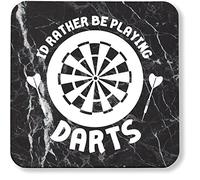 Hippowarehouse I'd rather be playing darts pack of 2 coasters gloss finish durable backing 9cm x 9cm