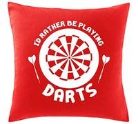 Hippowarehouse I'd rather be playing darts Printed bedroom accessory cushion cover case 41x41cm