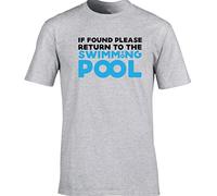 Hippowarehouse If Found Please Return to The Swimming Pool Unisex Short Sleeve t-Shirt (Specific Size Guide in Description) Grey