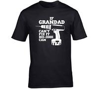 Hippowarehouse If Grandad Can't Fix It No-One Can Unisex Short Sleeve t-Shirt (Specific Size Guide in Description) Black