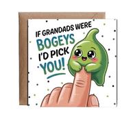 Hippowarehouse If grandads were bogeys I'd pick you Personalised Card. 15cm x 15cm with envelope for him for her Funny Cards for Men and Women Blank inside option