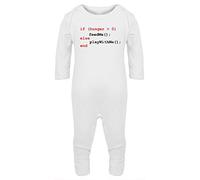 Hippowarehouse If Hungry Feed me Programming Baby Romper All in one Piece Unisex White