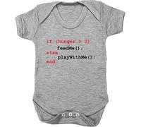 Hippowarehouse If hungry feed me programming baby vest bodysuit (short sleeve) boys girls