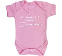 Hippowarehouse If hungry feed me programming baby vest bodysuit (short sleeve) boys girls