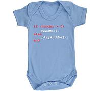 Hippowarehouse If hungry feed me programming baby vest bodysuit (short sleeve) boys girls