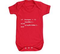 Hippowarehouse If hungry feed me programming baby vest bodysuit (short sleeve) boys girls