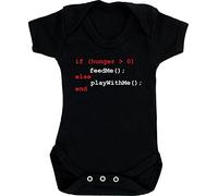 Hippowarehouse If hungry feed me programming baby vest bodysuit (short sleeve) boys girls