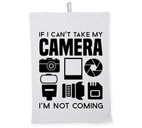 Hippowarehouse If I Can't Take My Camera I'm Not Coming Tea Towel Eco Printed Dish Cloth Kitchen accessory 50cmx70cm 100% Cotton