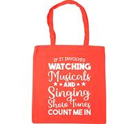 Hippowarehouse If It Involves Watching Musicals & Singing Show Tunes Count Me In Tote Shopping Gym Beach Bag 42cm x38cm, 10 litres