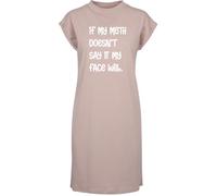 Hippowarehouse If My Mouth Doesn't Say It My Face Will t-shirt dress women's adults nightie nightdress
