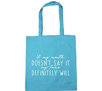Hippowarehouse If my mouth doesn't say it, my face will Tote Shopping Gym Beach Bag 42cm x38cm, 10 litres