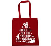 Hippowarehouse If the shoe fits get the matching hat and broom witch Tote Shopping Gym Beach Bag 42cm x38cm, 10 litres