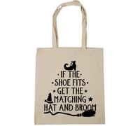 Hippowarehouse If the shoe fits get the matching hat and broom witch Tote Shopping Gym Beach Bag 42cm x38cm, 10 litres