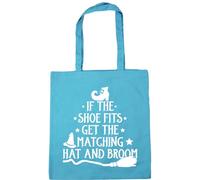 Hippowarehouse If the shoe fits get the matching hat and broom witch Tote Shopping Gym Beach Bag 42cm x38cm, 10 litres