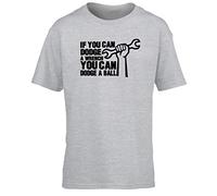 Hippowarehouse If You can Dodge a Wrench You can Dodge a Ball Kids Short Sleeve t-Shirt Grey