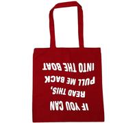 Hippowarehouse If You Can Read This, Pull Me Back Into The Boat (Printed Upside Down) Tote Shopping Gym Beach Bag 42cm x38cm, 10 litres