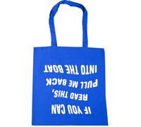 Hippowarehouse If You Can Read This, Pull Me Back Into The Boat (Printed Upside Down) Tote Shopping Gym Beach Bag 42cm x38cm, 10 litres