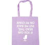 Hippowarehouse If You Can Read This, Put Me Back On My Chair (Printed Upside Down) Tote Shopping Gym Beach Bag 42cm x38cm, 10 litres