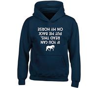 Hippowarehouse If You Can Read This, Put Me Back On My Horse (Printed Upside Down) Kids Children's Unisex Hoodie Hooded top Navy
