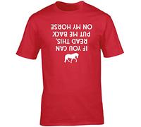 Hippowarehouse If You Can Read This, Put Me Back On My Horse (Printed Upside Down) Unisex Short Sleeve t-Shirt (Specific Size Guide in Description) Red