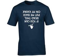 Hippowarehouse If You Can Read This, Put Me Back On My Kayak (Printed Upside Down) Unisex Short Sleeve t-Shirt (Specific Size Guide in Description) Navy Blue
