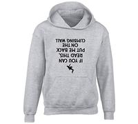 Hippowarehouse If You Can Read This, Put Me Back On The Climbing Wall (Printed Upside Down) Kids Children's Unisex Hoodie Hooded top Grey