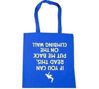 Hippowarehouse If You Can Read This, Put Me Back On The Climbing Wall (Printed Upside Down) Tote Shopping Gym Beach Bag 42cm x38cm, 10 litres