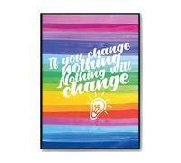 Hippowarehouse If you change nothing Nothing will change Printed Poster Wall Art Design Classroom Room Gym Office Décor Frame not included