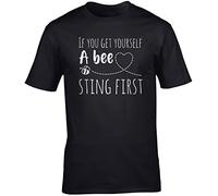 Hippowarehouse if You get Yourself a bee Sting First Unisex Short Sleeve t-Shirt (Specific Size Guide in Description) Black