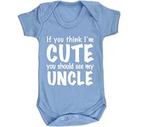 Hippowarehouse If you think I'm cute you should see my uncle baby vest bodysuit (short sleeve) boys girls