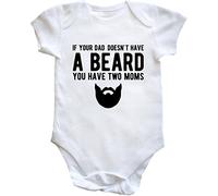 Hippowarehouse If Your Dad Doesn't Have a Beard You Have Two Moms Baby Vest Bodysuit (Short Sleeve) Boys Girls White