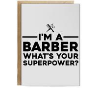 Hippowarehouse I'm a barber what's your superpower? Birthday Card A5 Personalised with envelope for him for her Funny Cards for Men and Women Blank inside option