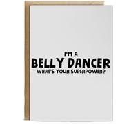 Hippowarehouse I'm A Belly Dancer What's Your Superpower Personalised Card A6 with envelope for him for her Funny Cards for Men and Women Blank inside option