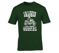 Hippowarehouse I'm a Biker Grandad, Like a Normal Grandad but Cooler Unisex Short Sleeve t-Shirt XXL Adult Forest Green