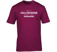 Hippowarehouse I'm A Childminder What's Your Superpower? Unisex Short Sleeve t-Shirt (Specific Size Guide in Description) Maroon