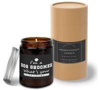 Hippowarehouse I'm A Dog Groomer What's Your Superpower? Candle Aromatherapy 40hr Scented Gift Set Anxiety Relief Sleep Vegan 200g LG