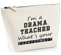 Hippowarehouse I'm a Drama Teacher what's your superpower? printed make up cosmetic wash bag 18x19x9cm