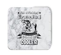 Hippowarehouse I'm a fishing grandad like a normal grandad but cooler printed coaster gloss finish durable backing 9cm x 9cm 2 pack