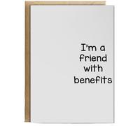 Hippowarehouse I'm a friend with benefits Birthday Card A5 Personalised with envelope for him for her Funny Cards for Men and Women Blank inside option