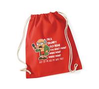 Hippowarehouse I'm a grumpy old man just let me ask my wife first Drawstring Cotton School Gym Bag 37cm x 46cm, 12 litres