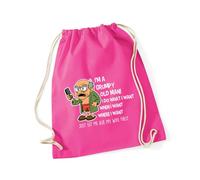 Hippowarehouse I'm a grumpy old man just let me ask my wife first Drawstring Cotton School Gym Bag 37cm x 46cm, 12 litres