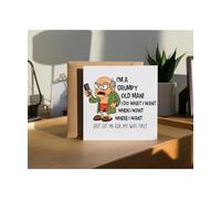 Hippowarehouse I'm a grumpy old man just let me ask my wife first Personalised Card. 15cm x 15cm with envelope for him for her Funny Cards for Men and Women Blank inside option