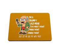 Hippowarehouse I'm a grumpy old man just let me ask my wife first printed mouse mat pad accessory black rubber base 240mm x 190mm x 60mm