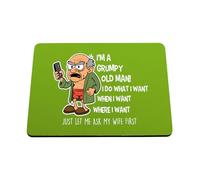 Hippowarehouse I'm a grumpy old man just let me ask my wife first printed mouse mat pad accessory black rubber base 240mm x 190mm x 60mm