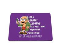 Hippowarehouse I'm a grumpy old man just let me ask my wife first printed mouse mat pad accessory black rubber base 240mm x 190mm x 60mm