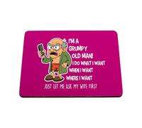 Hippowarehouse I'm a grumpy old man just let me ask my wife first printed mouse mat pad accessory black rubber base 240mm x 190mm x 60mm