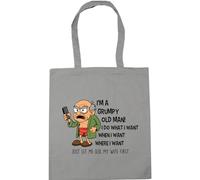 Hippowarehouse I'm a grumpy old man just let me ask my wife first Tote Shopping Gym Beach Bag 42cm x38cm, 10 litres