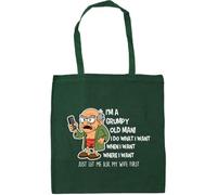 Hippowarehouse I'm a grumpy old man just let me ask my wife first Tote Shopping Gym Beach Bag 42cm x38cm, 10 litres