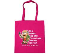 Hippowarehouse I'm a grumpy old man just let me ask my wife first Tote Shopping Gym Beach Bag 42cm x38cm, 10 litres